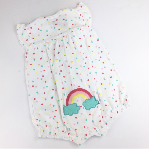 Like New! Carter’s 🌈 Rainbow Romper in White - 3m - Picture 1 of 7